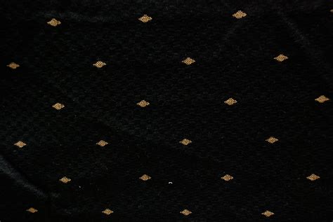 Gold Metallic Diamonds on Black Fabric 